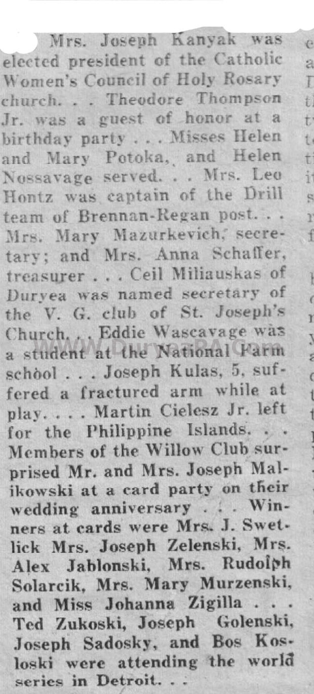 Duryea Pennsylvania Historical Homepage